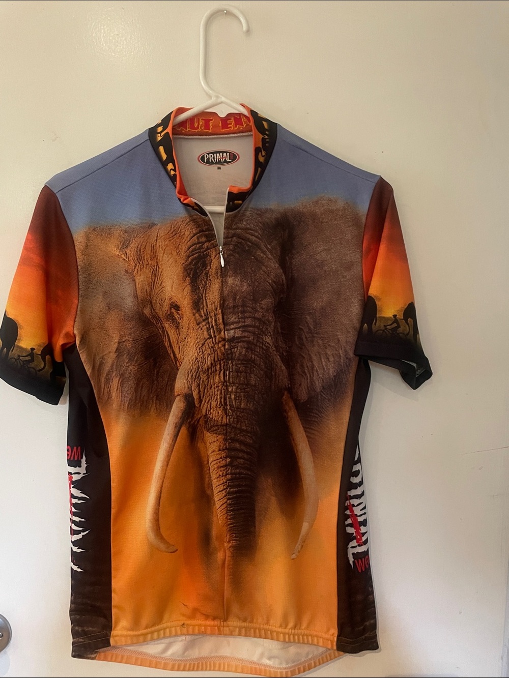 Primal Women’s Orange Elephant Graphic Cycling Jersey med